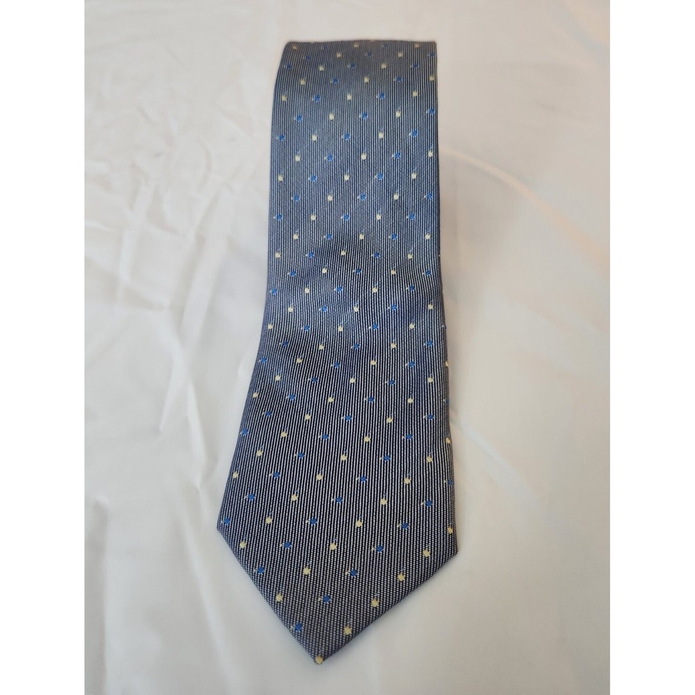 English Laundry Men's Blue Tie‎ with Blue & Yellow Polka dot Men's Neck Tie